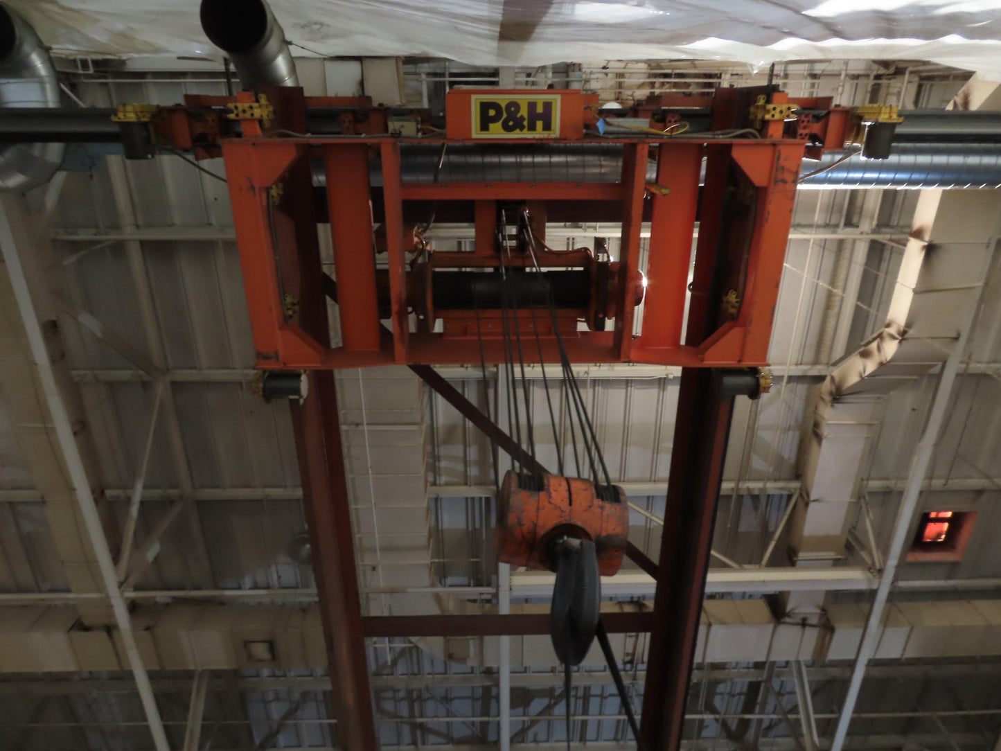 Cleveland Tramrail P&H 15 Ton Double Girder Bridge Crane 45' Span w/Remote