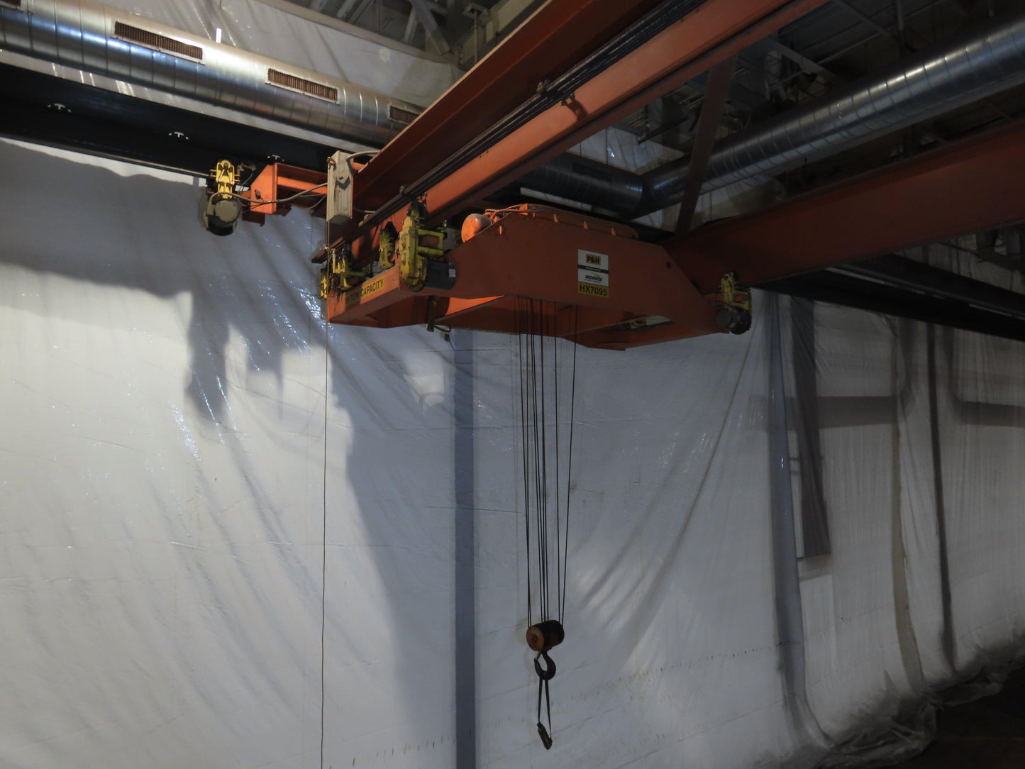 Cleveland Tramrail P&H 15 Ton Double Girder Bridge Crane 45' Span w/Remote