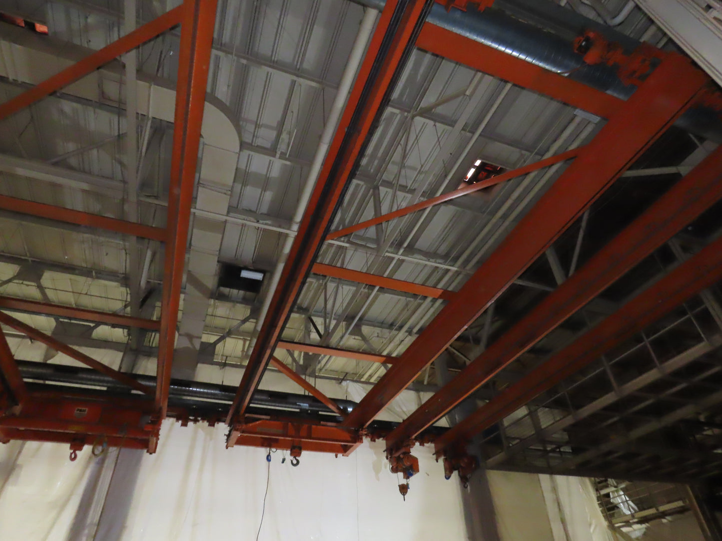 Cleveland Tramrail P&H 10 Ton Double Girder Underhung Bridge Crane 45' Span
