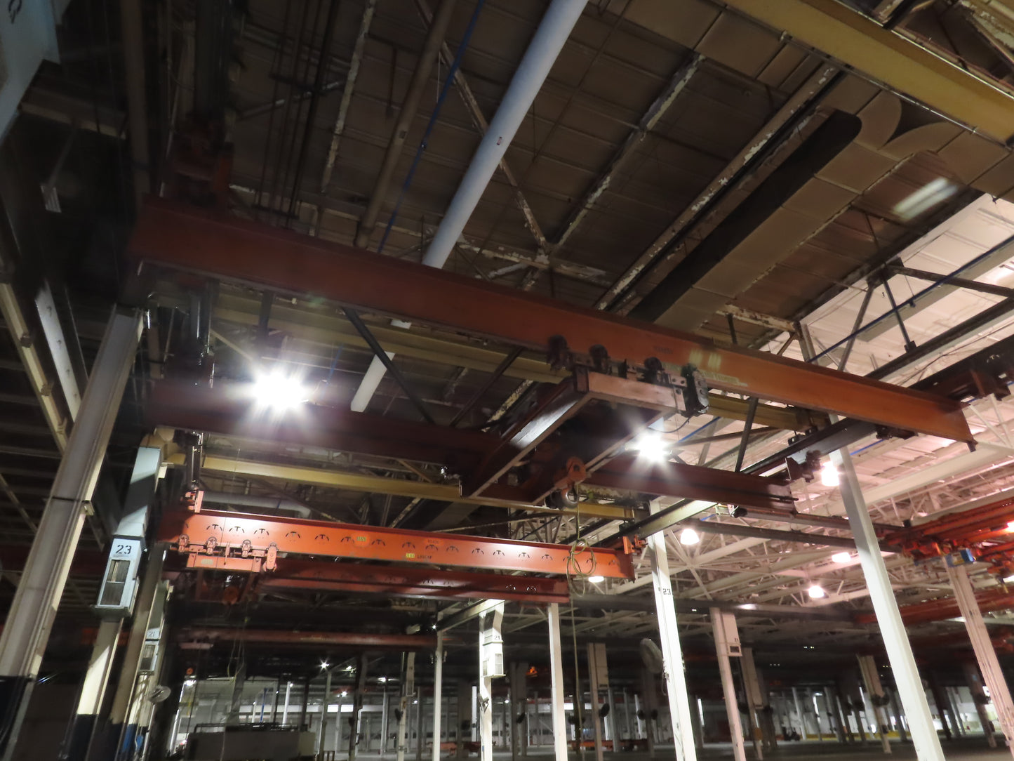 Cleveland Tramrail P&H 15 Ton Double Girder Underhung Bridge Crane 34' 10" Span