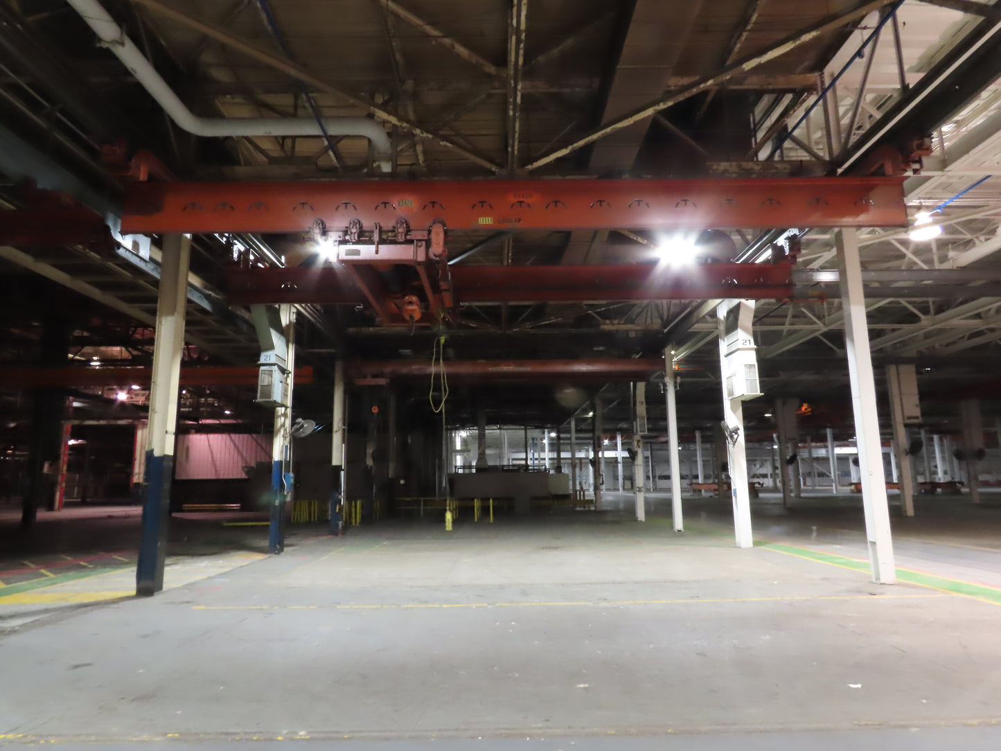 Cleveland Tramrail P&H 15 Ton Double Girder Underhung Bridge Crane 34' 10" Span