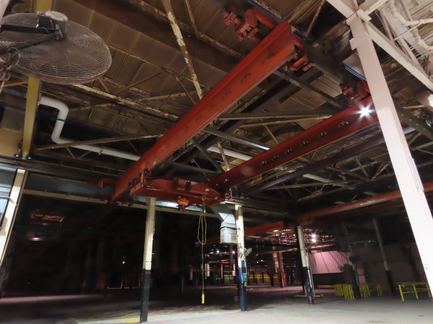 Cleveland Tramrail P&H 15 Ton Double Girder Underhung Bridge Crane 34' 10" Span