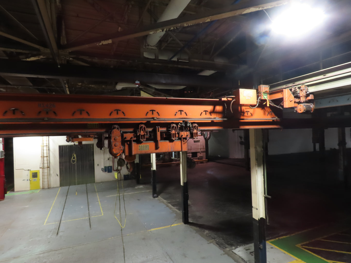 Cleveland Tramrail P&H 15 Ton Double Girder Underhung Bridge Crane 34' 10" Span