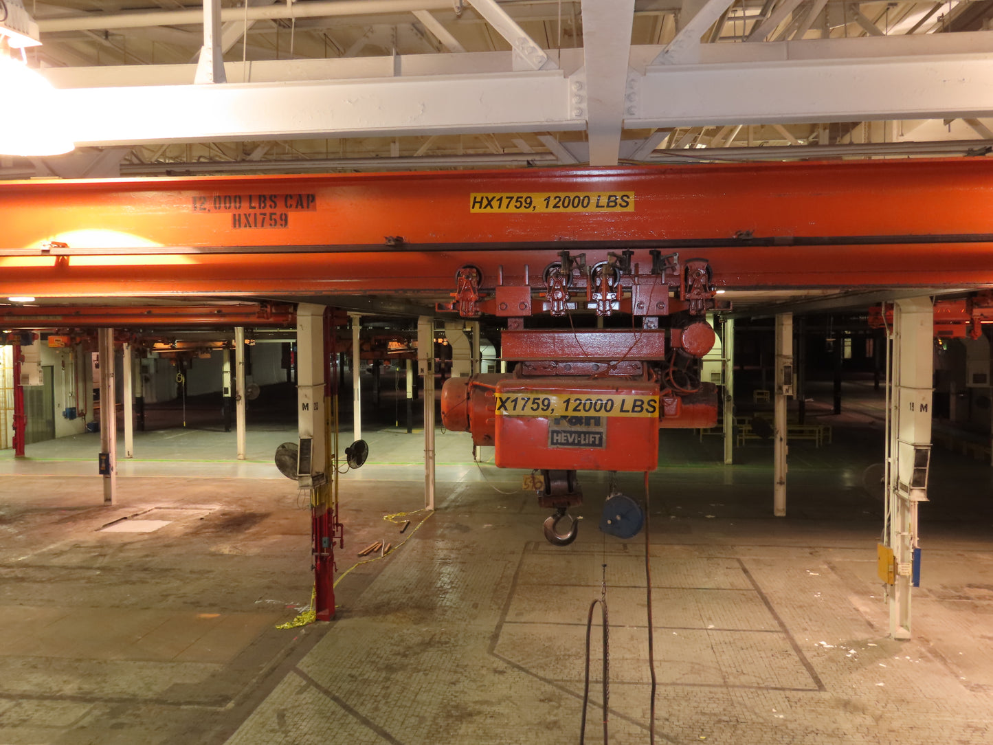 Cleveland Tramrail P&H 6 Ton Single Girder Underhung Bridge Crane 35' 10" Span