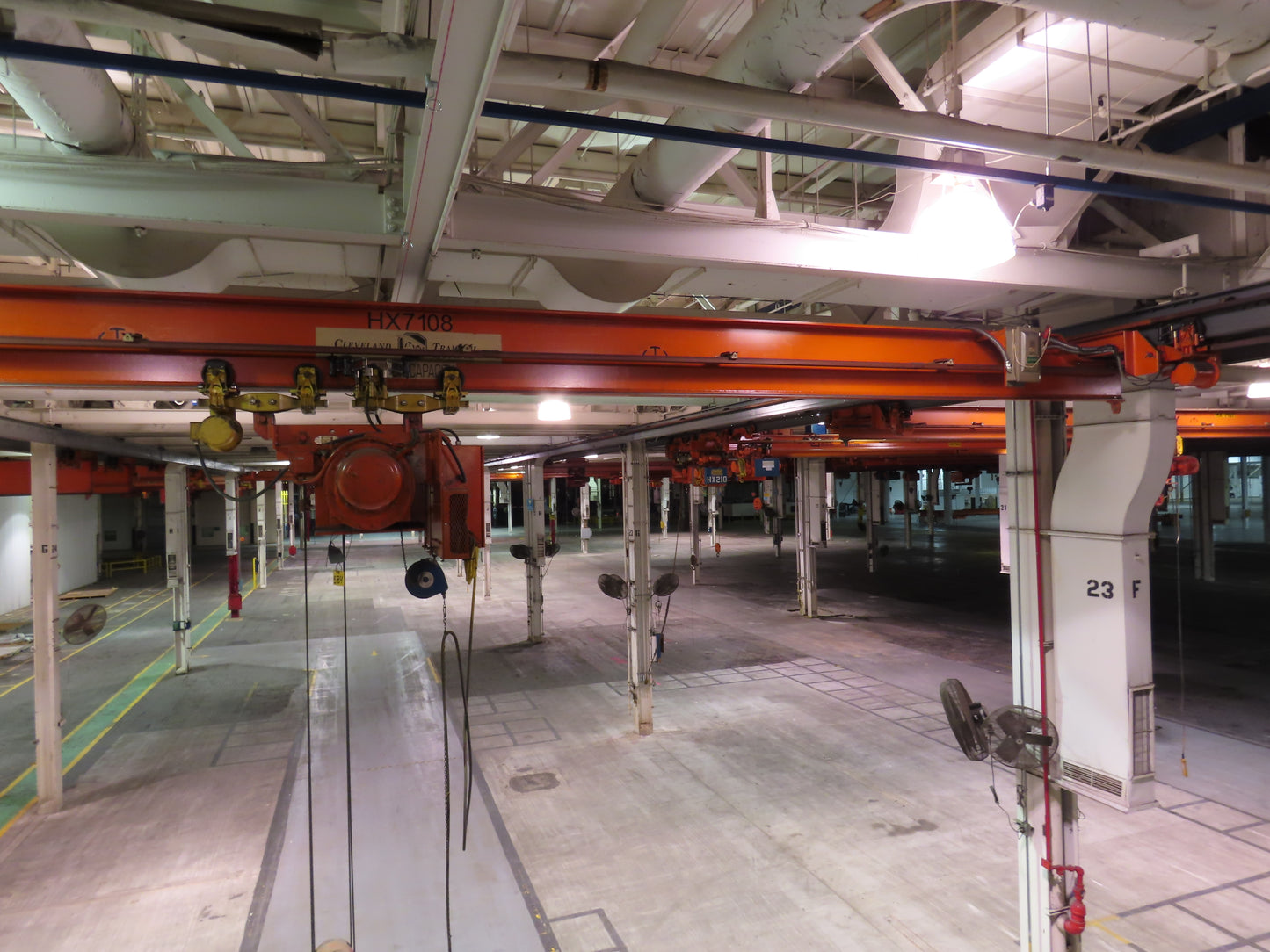 Cleveland Tramrail P&H 5 Ton Single Girder Underhung Bridge Crane 34' 10" Span