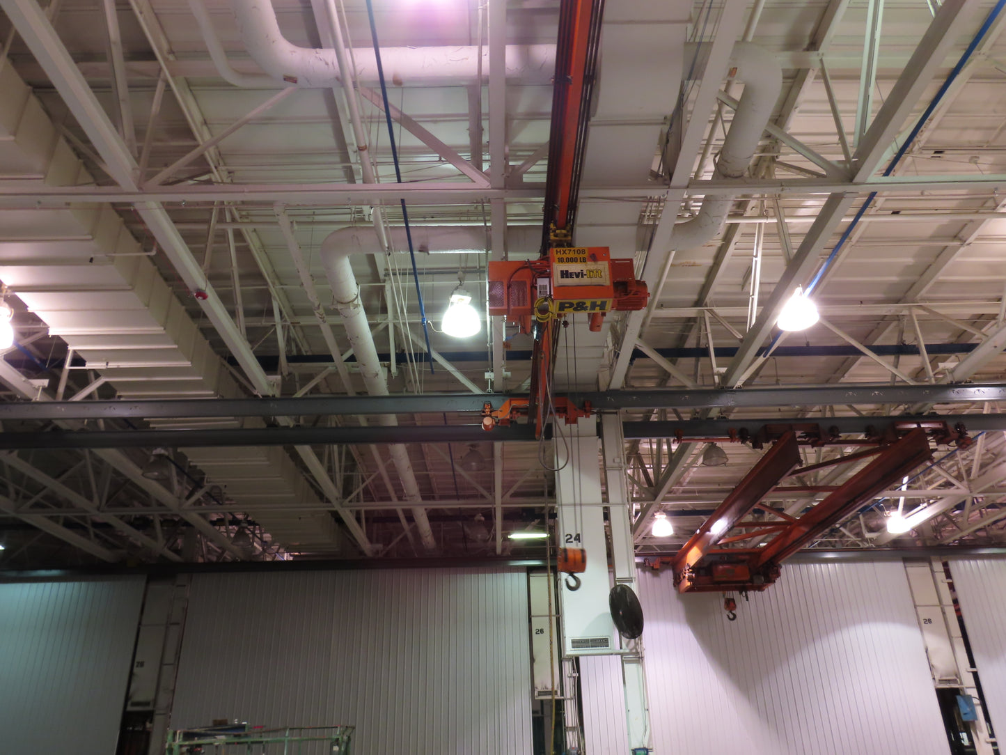 Cleveland Tramrail P&H 5 Ton Single Girder Underhung Bridge Crane 34' 10" Span