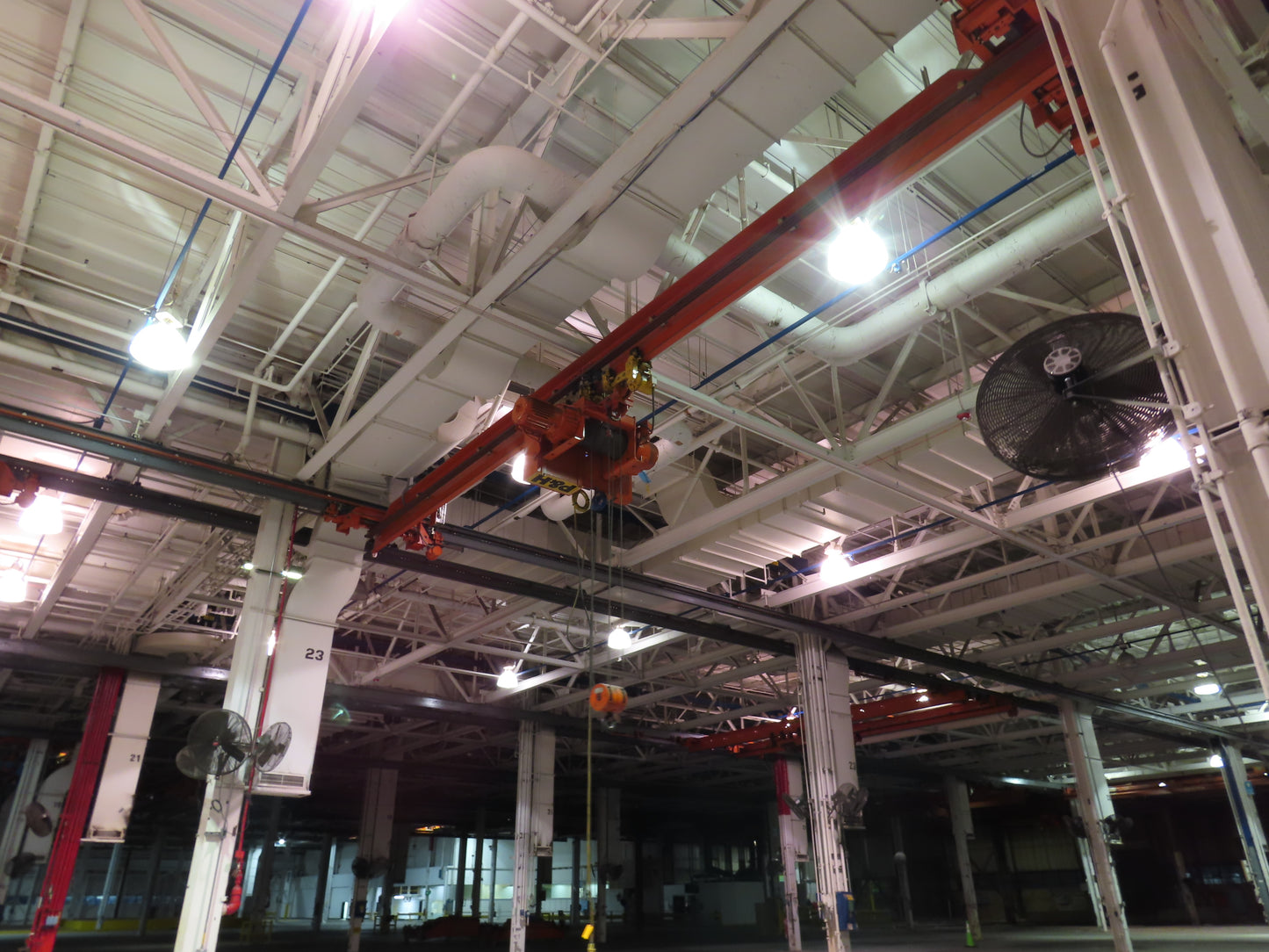 Cleveland Tramrail P&H 5 Ton Single Girder Underhung Bridge Crane 34' 10" Span