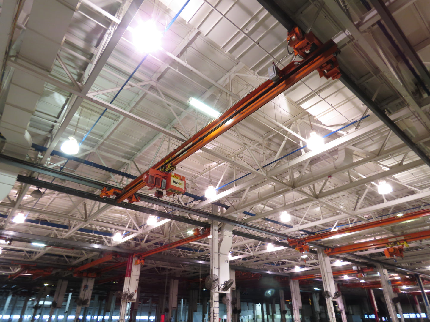 Cleveland Tramrail P&H 5 Ton Single Girder Underhung Bridge Crane 34' 10" Span