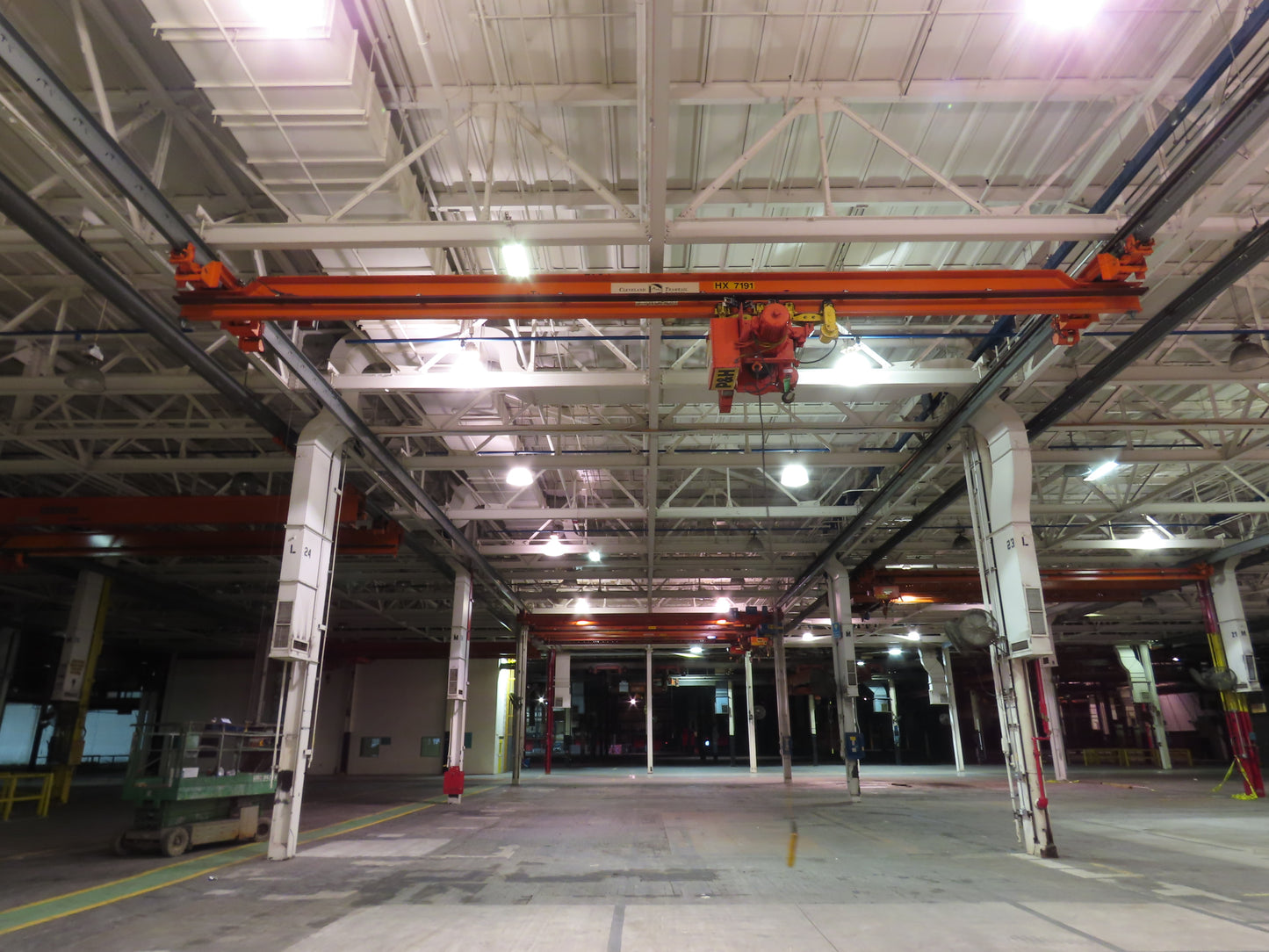 Cleveland Tramrail P&H 5 Ton Single Girder Underhung Bridge Crane 34' 10" Span