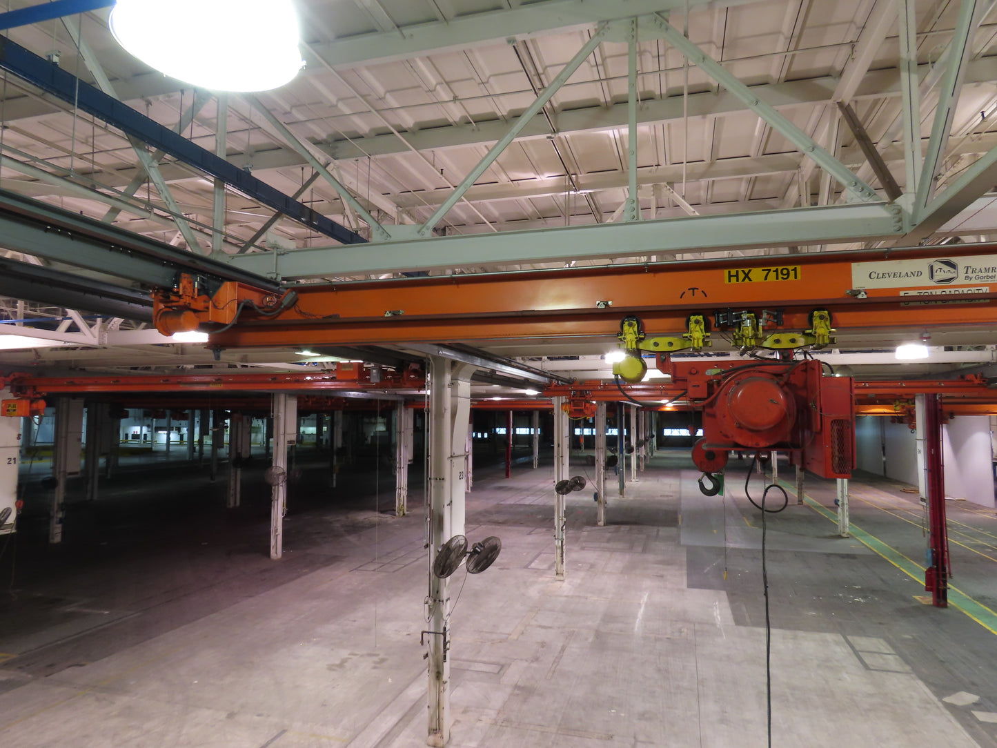 Cleveland Tramrail P&H 5 Ton Single Girder Underhung Bridge Crane 34' 10" Span