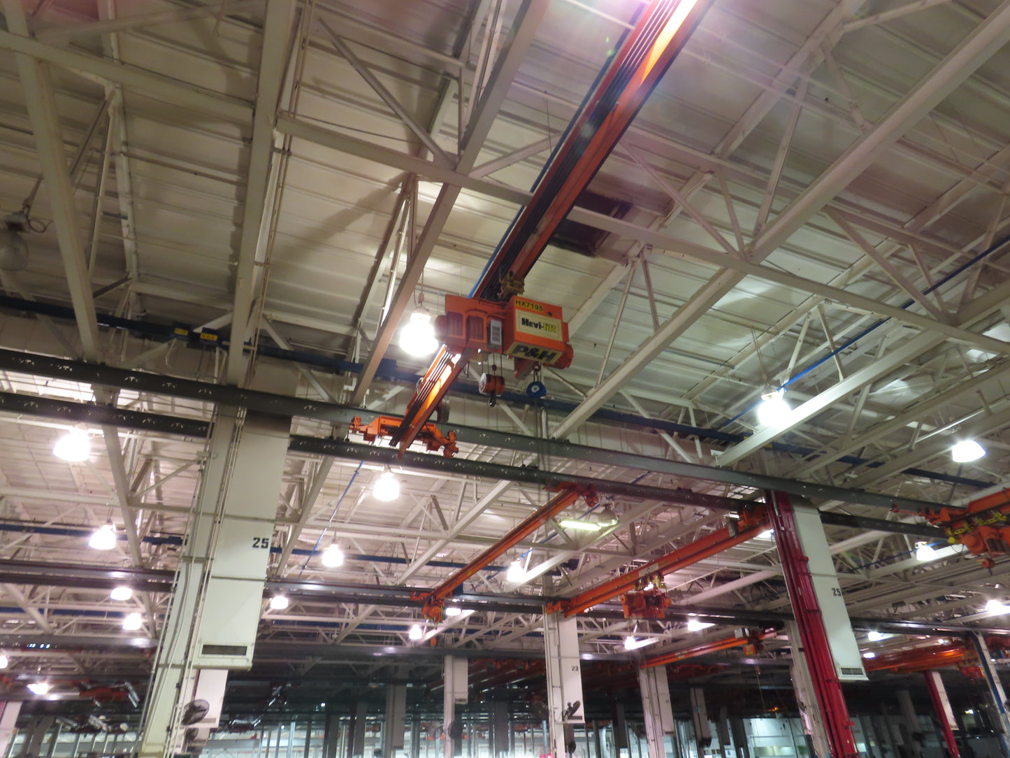 Cleveland Tramrail P&H 5 Ton Single Girder Underhung Bridge Crane 35' 10" Span