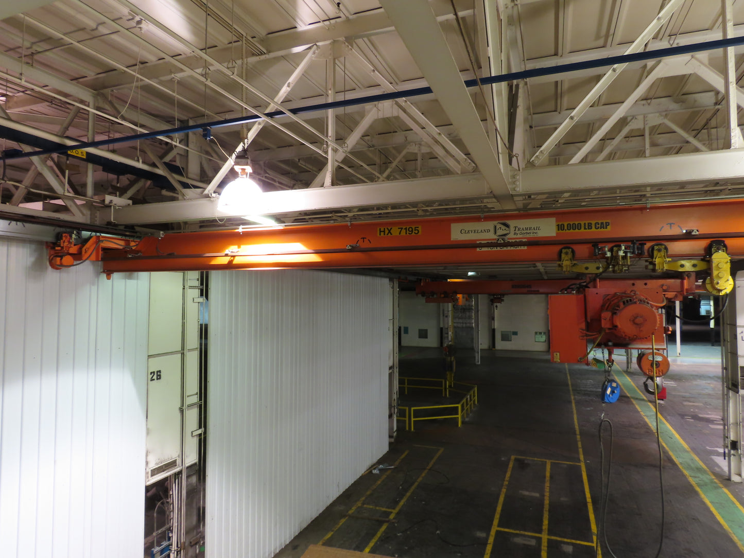 Cleveland Tramrail P&H 5 Ton Single Girder Underhung Bridge Crane 35' 10" Span
