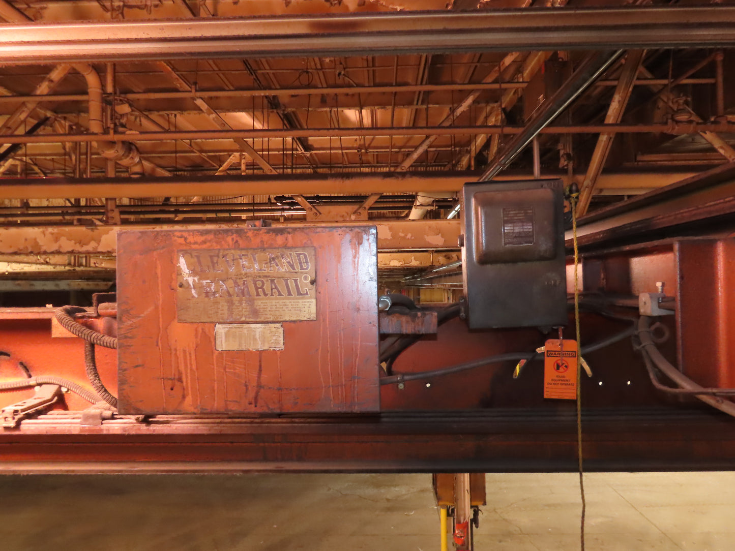 Cleveland Tramrail P&H 4 Ton Single Girder Underhung Bridge Crane 34' 10" Span