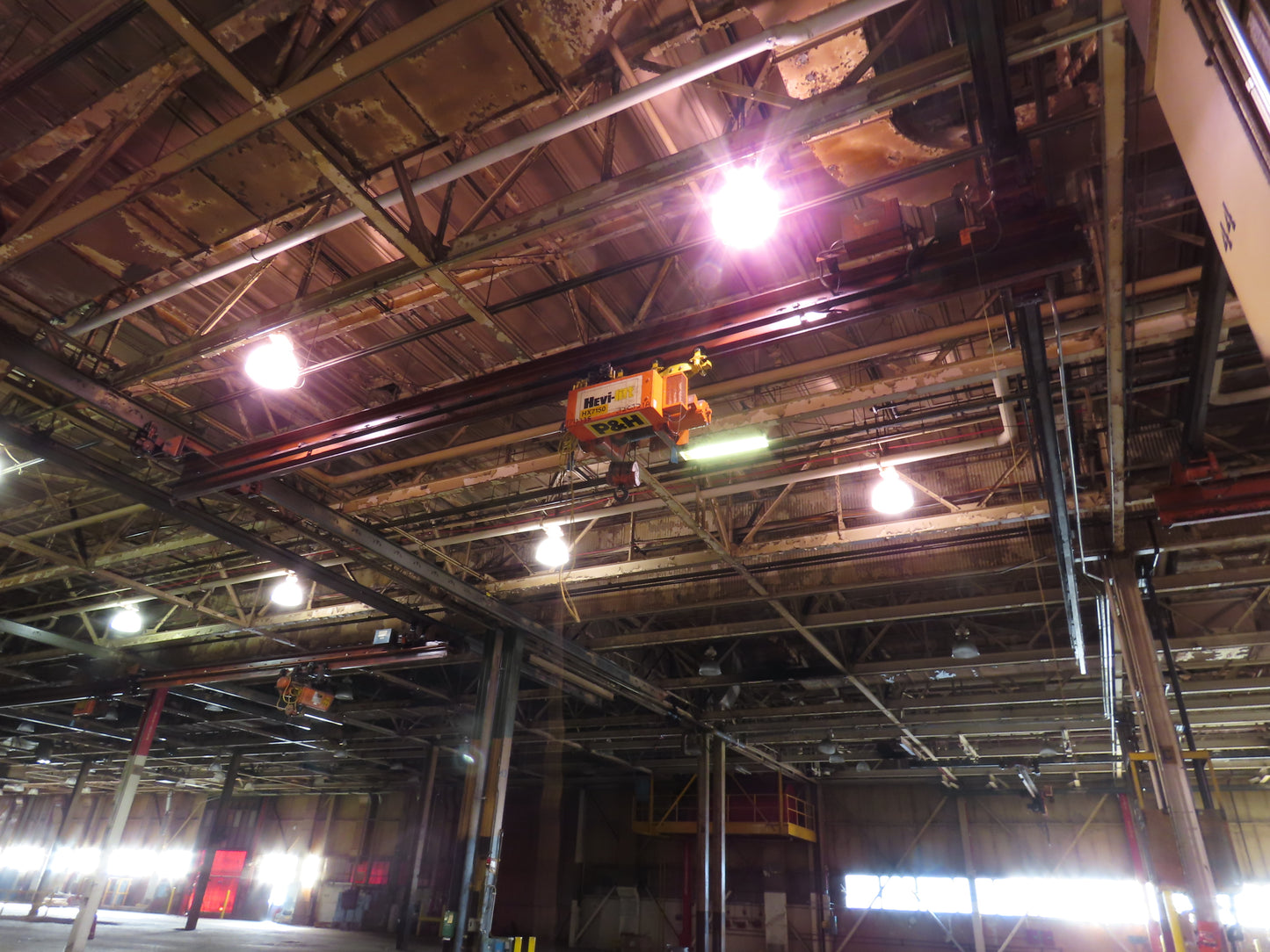 Cleveland Tramrail P&H 4 Ton Single Girder Underhung Bridge Crane 34' 10" Span