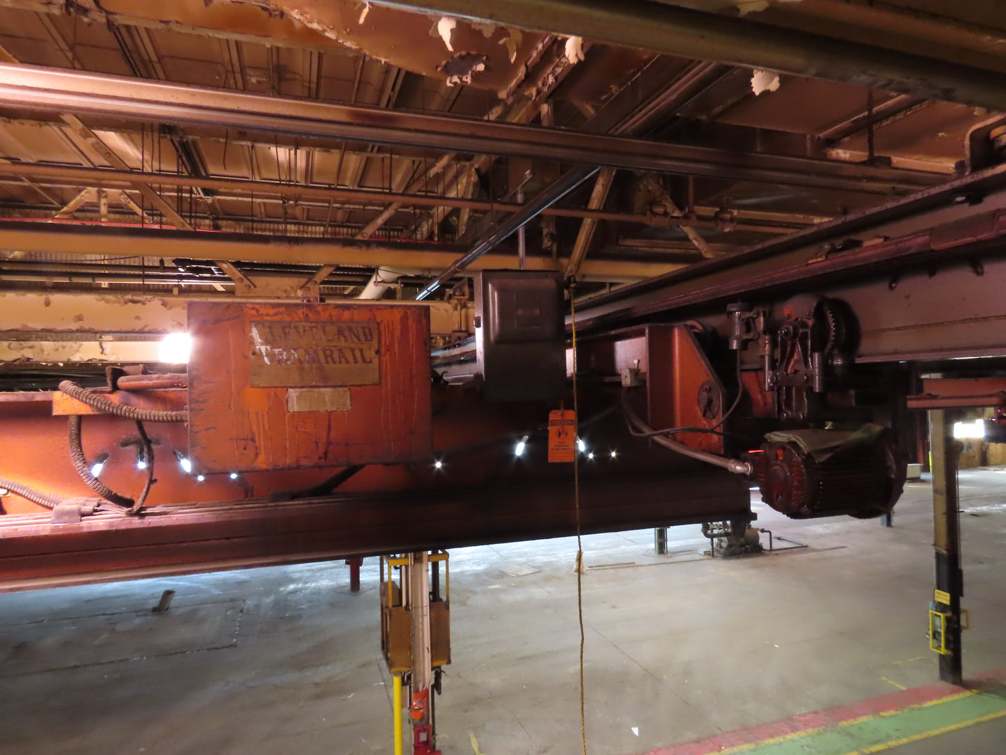 Cleveland Tramrail P&H 4 Ton Single Girder Underhung Bridge Crane 34' 10" Span