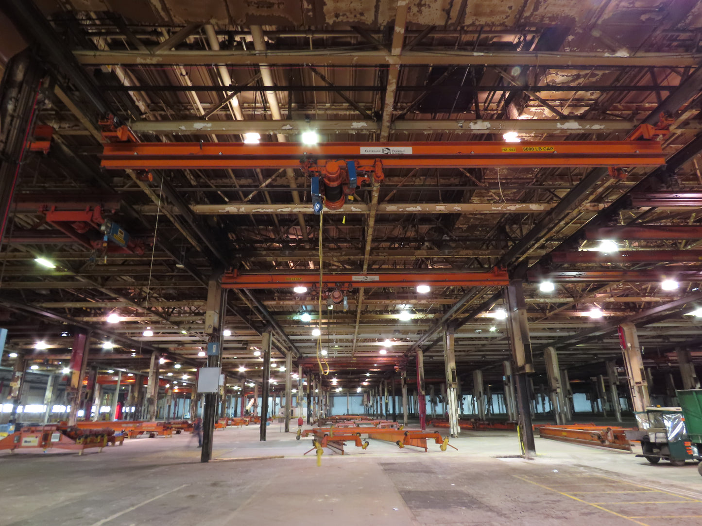 Cleveland Tramrail P&H 4 Ton Single Girder Underhung Bridge Crane 34' 10" Span