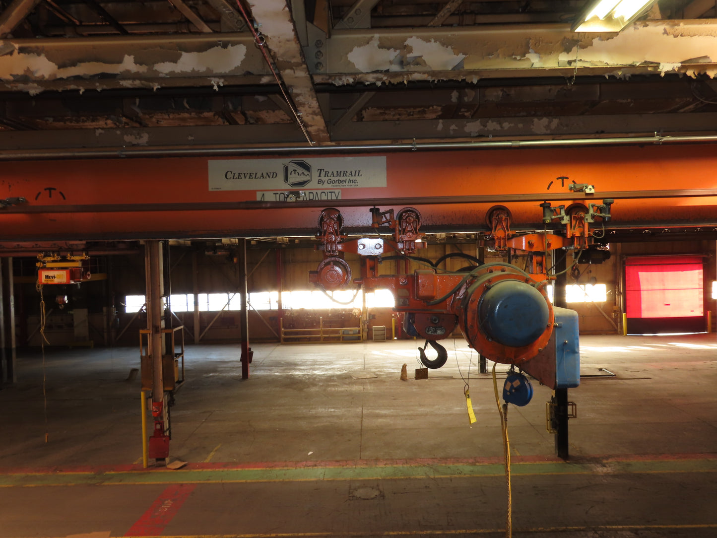 Cleveland Tramrail P&H 4 Ton Single Girder Underhung Bridge Crane 34' 10" Span