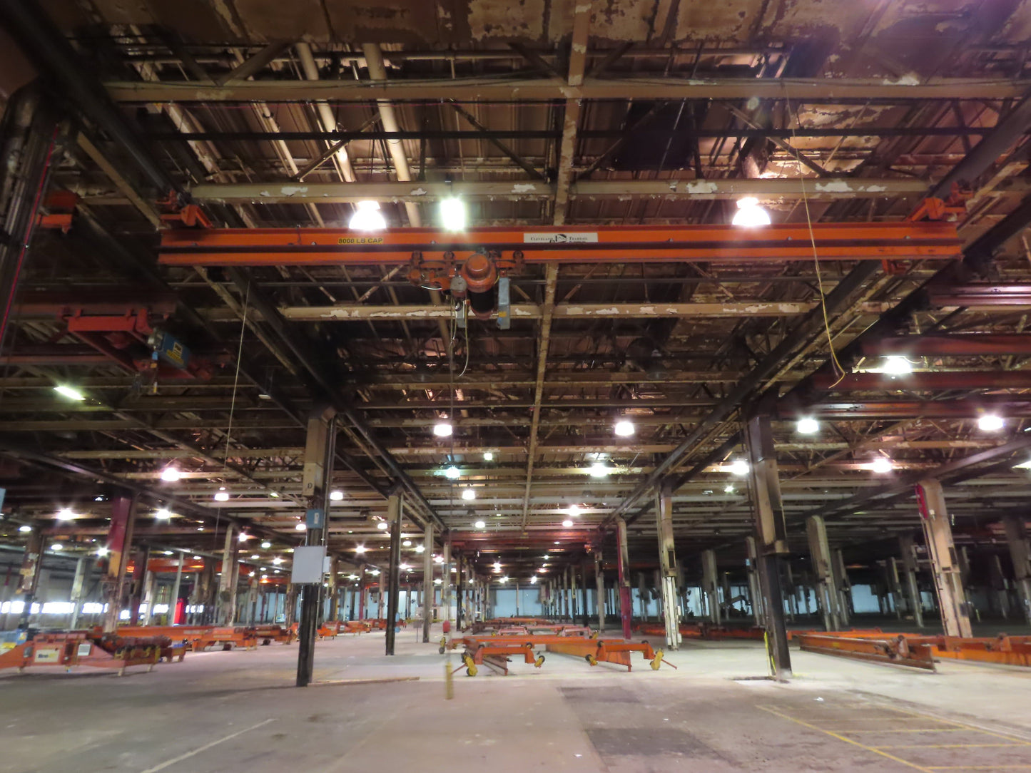 Cleveland Tramrail P&H 4 Ton Single Girder Underhung Bridge Crane 34' 10" Span