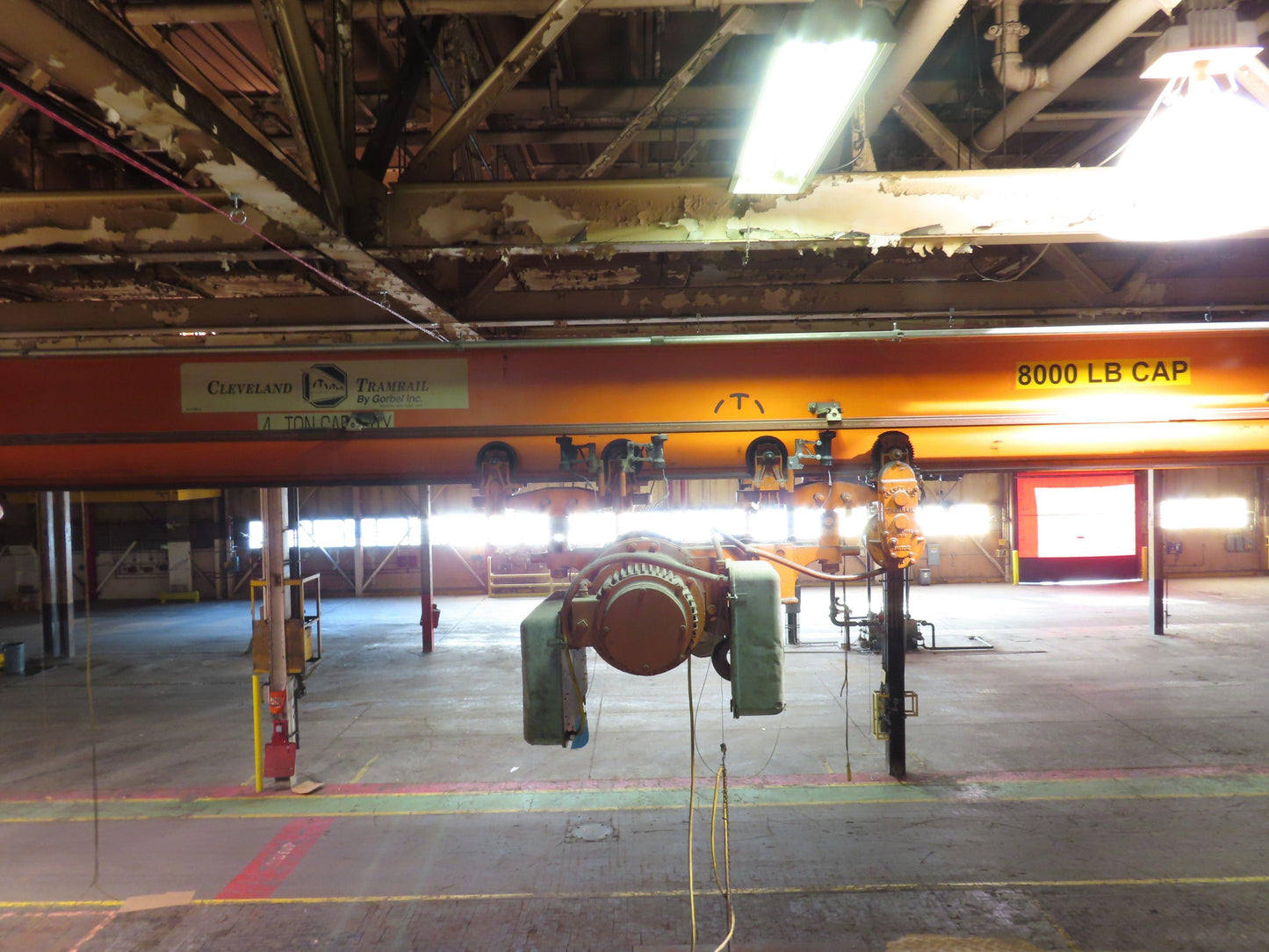 Cleveland Tramrail P&H 4 Ton Single Girder Underhung Bridge Crane 34' 10" Span
