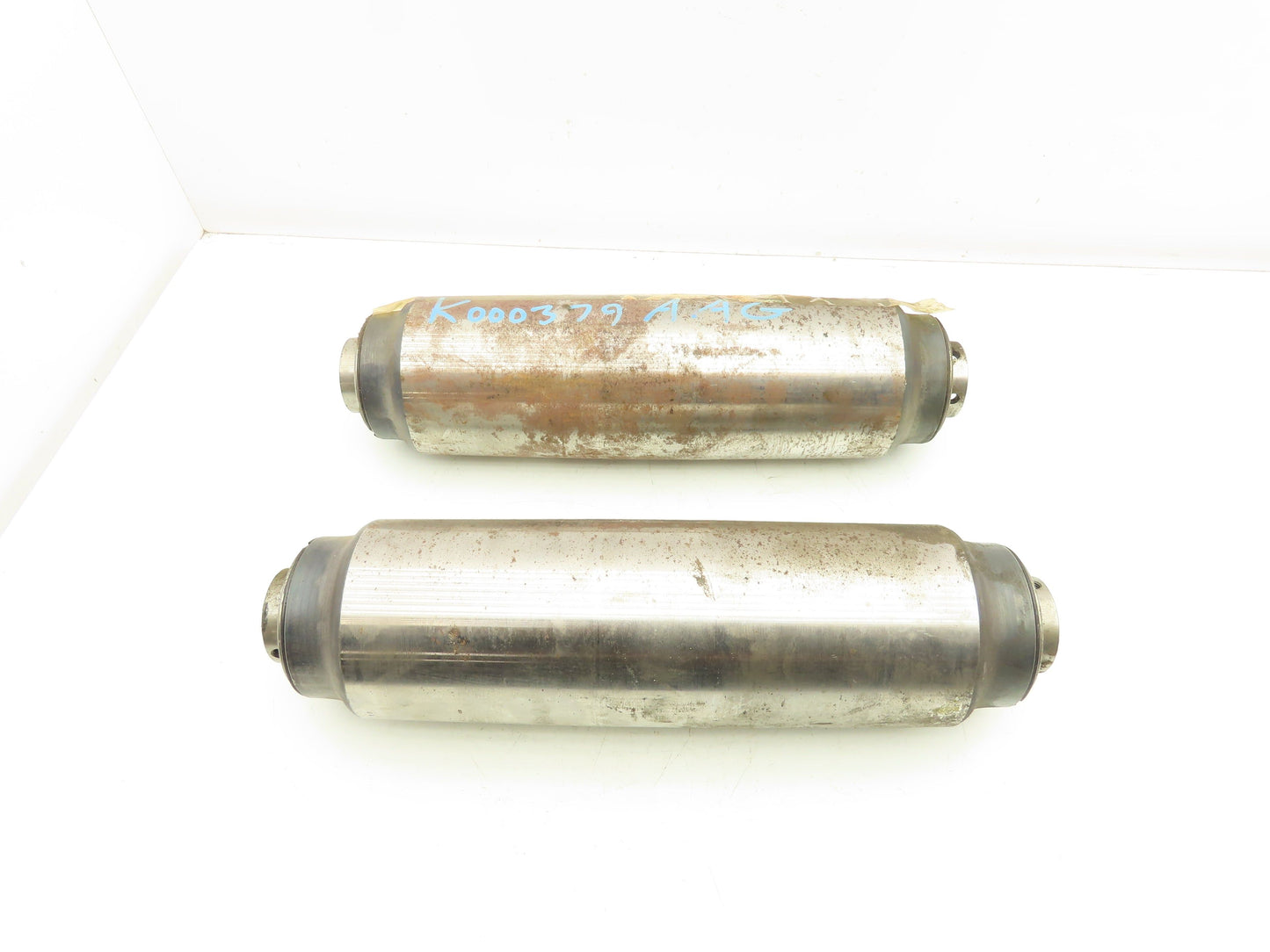 Rapistan K000379AAG Belt Conveyor Steel Idler Pulley 4" Dia 13-1/4"W Lot of 2
