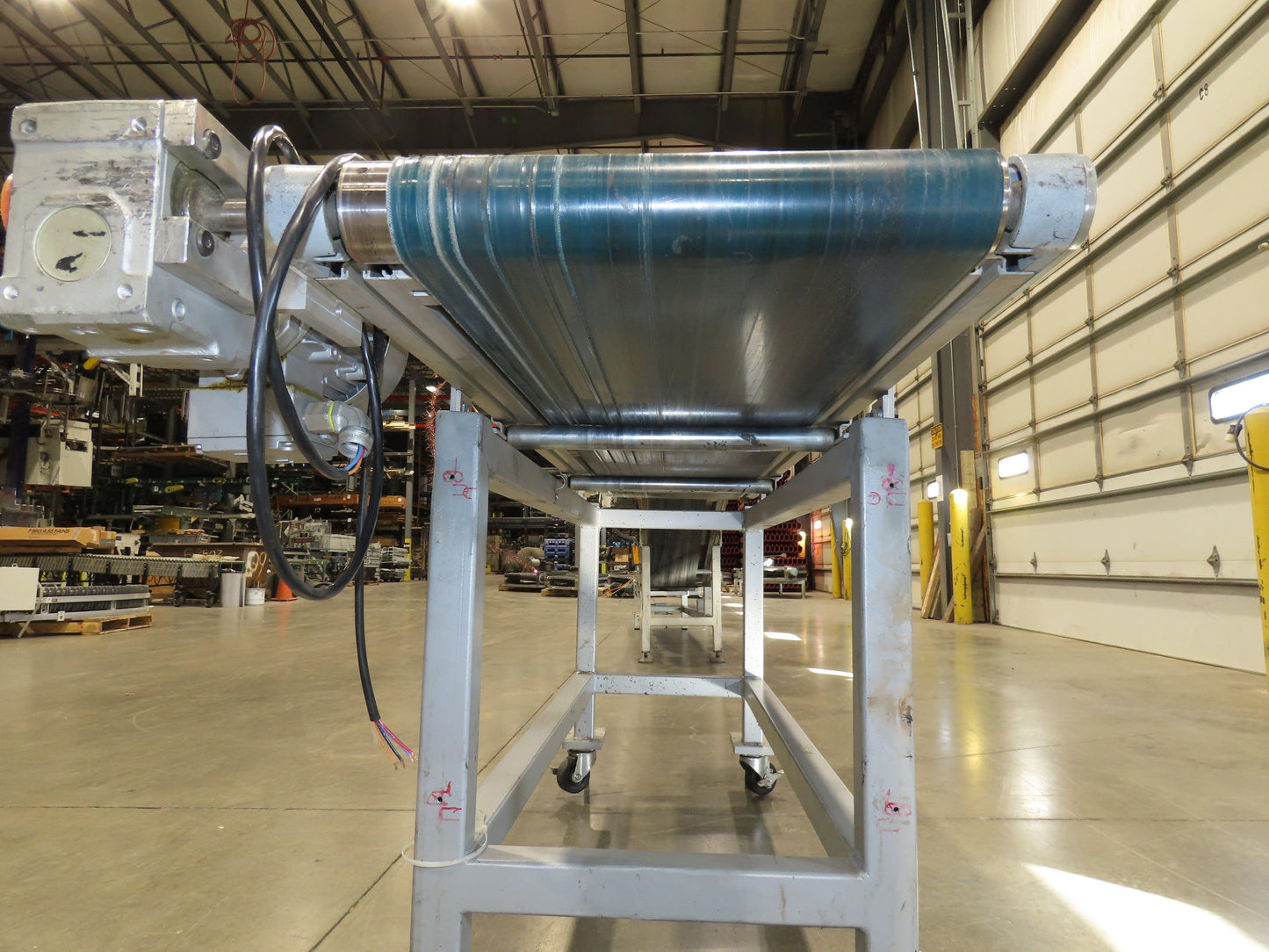 Gammerler 20"x 81"L Slider Bed Conveyor 14" Flat Belt 285 FPM 480V Low Profile