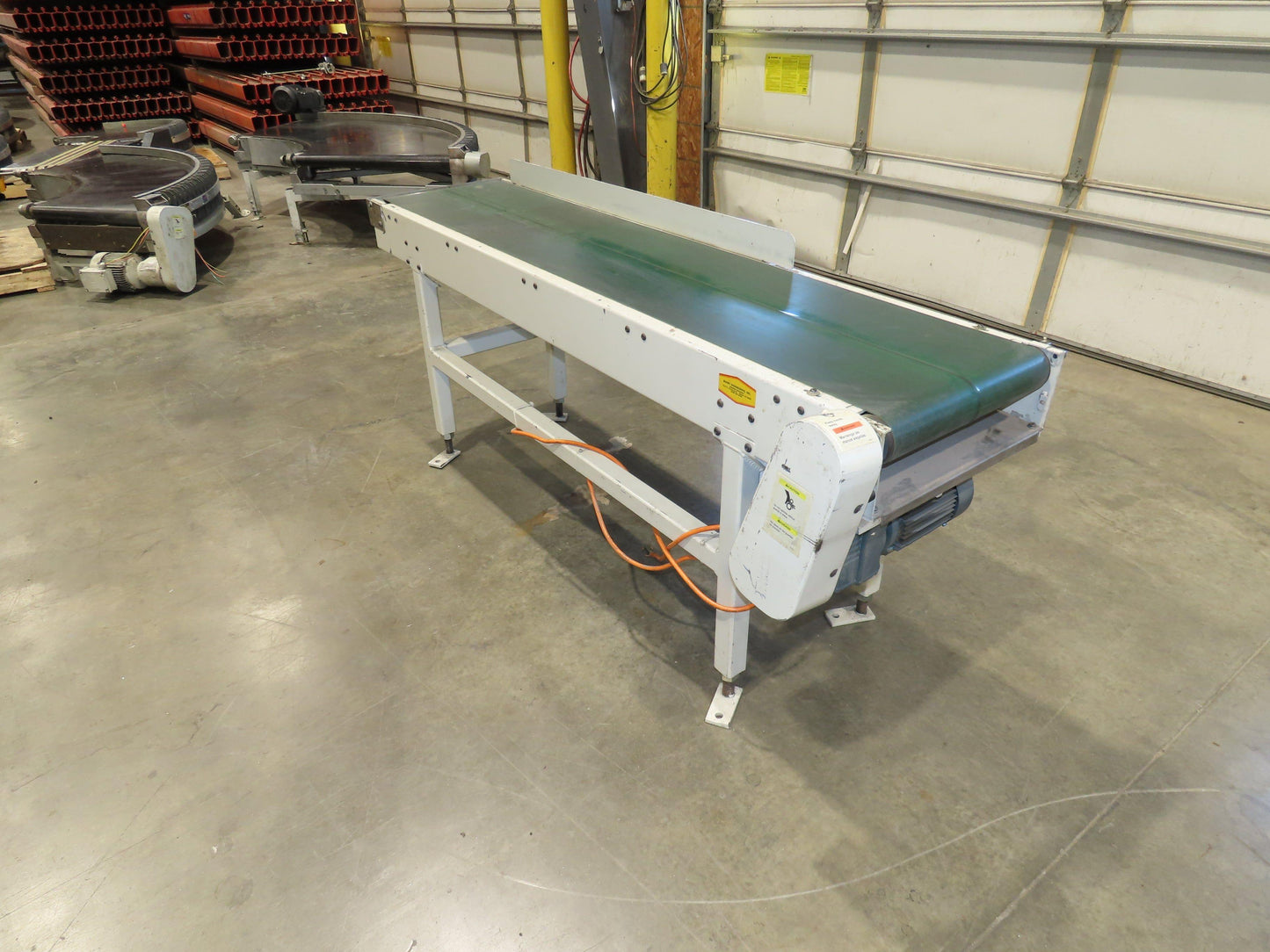 Buhrt 18"x 77" Slider Bed Conveyor 16" Flat Belt 460V RH Belt Drive 250 FPM