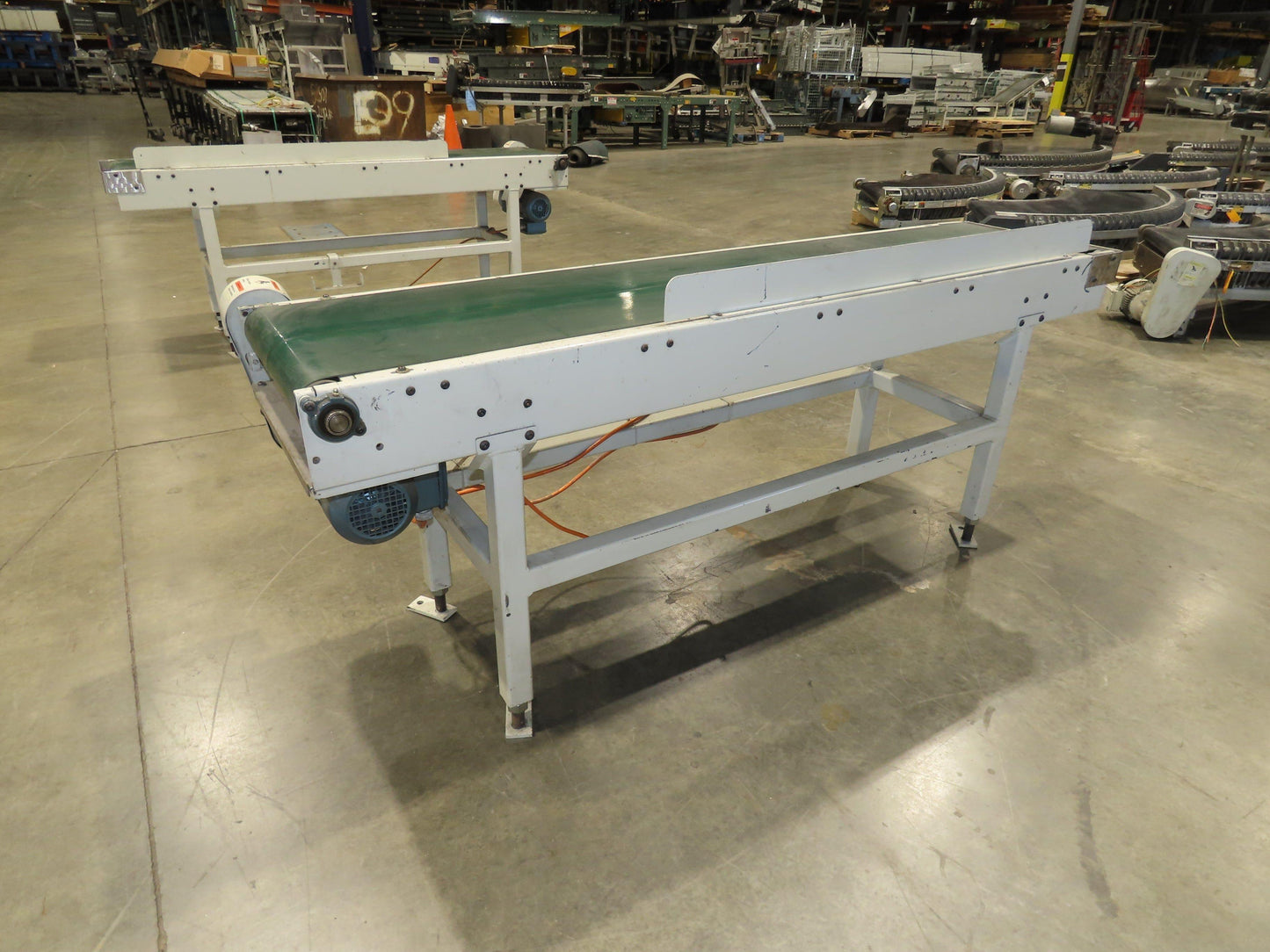 Buhrt 18"x 77" Slider Bed Conveyor 16" Flat Belt 460V RH Belt Drive 250 FPM