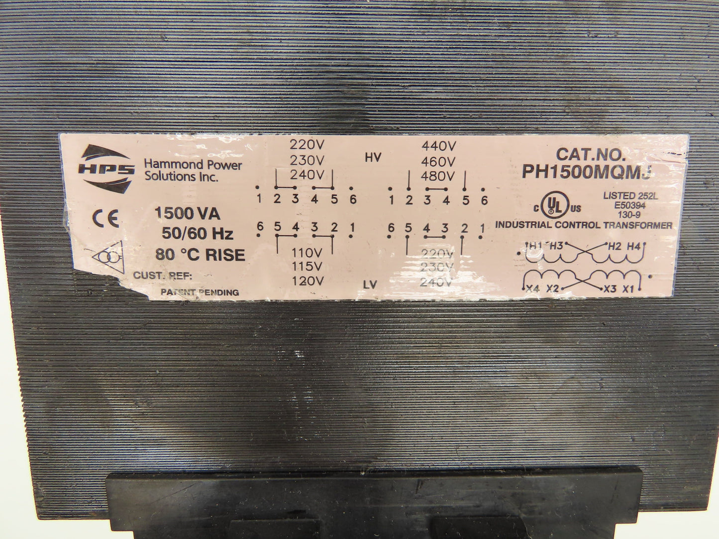 Hammond PH1500MQMJ Industrial Control Transformer 1500VA 120/240V 240/480V