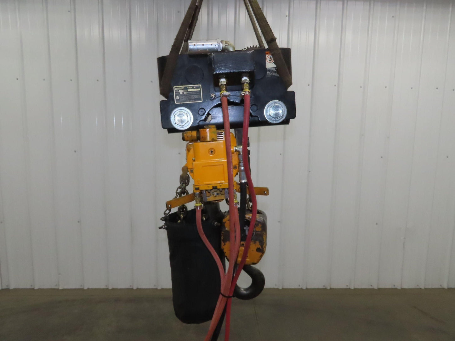 Ingersoll Rand HL2000 2 Ton 4000Lb Pneumatic Air Hoist 16' Lift w/Power Trolley