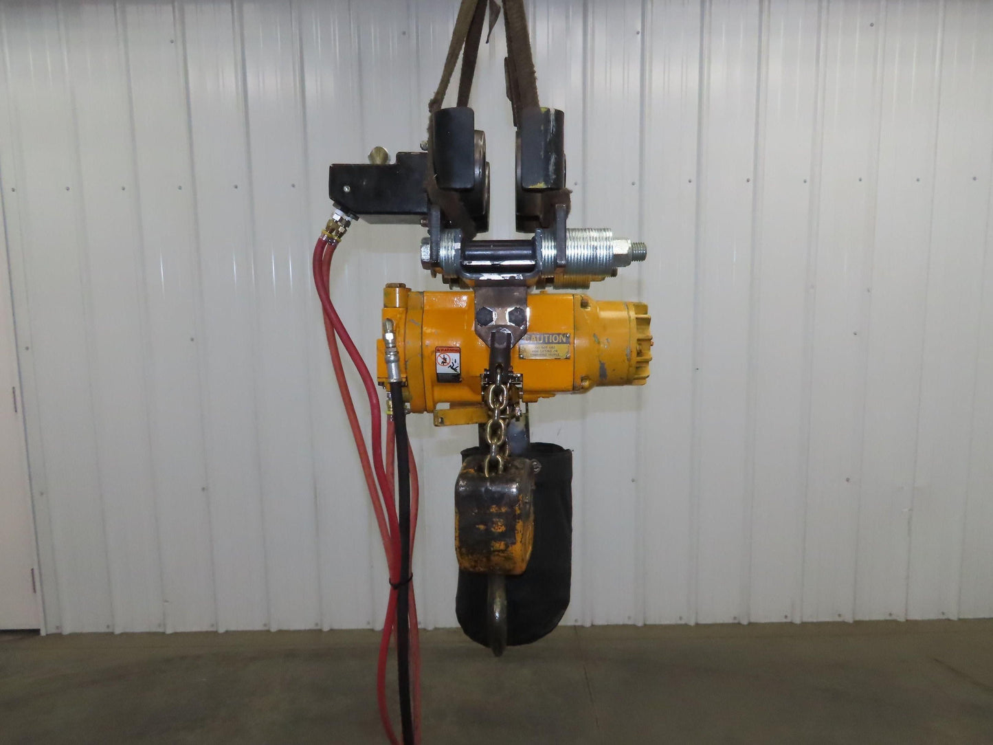 Ingersoll Rand HL2000 2 Ton 4000Lb Pneumatic Air Hoist 16' Lift w/Power Trolley