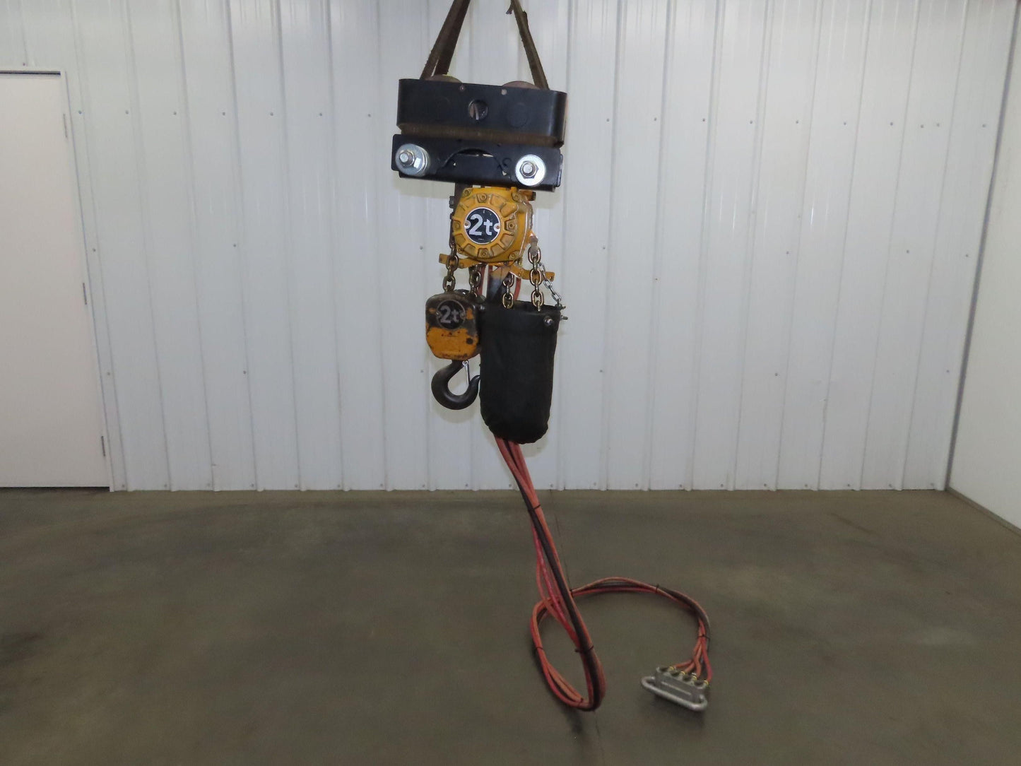 Ingersoll Rand HL2000 2 Ton 4000Lb Pneumatic Air Hoist 16' Lift w/Power Trolley