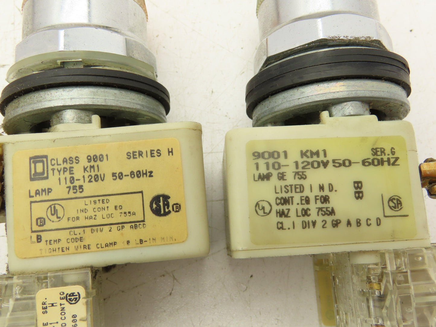 Square D 9001-KM1 Series H 30mm Guarded Button Contactor Block Mixed Lot of 8
