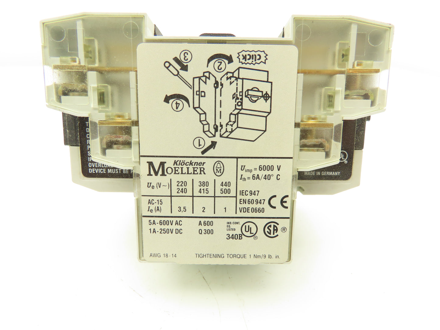 Moeller PKZMO-1 Manual Motor Starter 1A 600VAC 3PH 1/2HP Lot Of 6