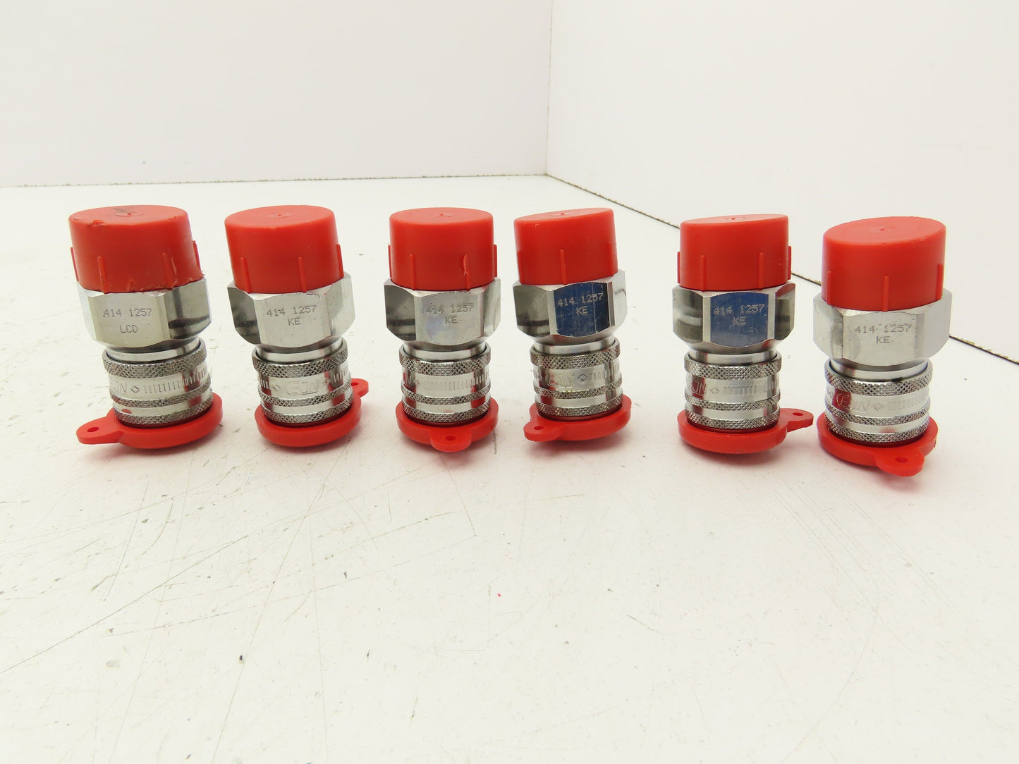 EJN 414 1257 Quick Disconnect Valved Fluid Coupler 3/4" Male Thread Lot of 6