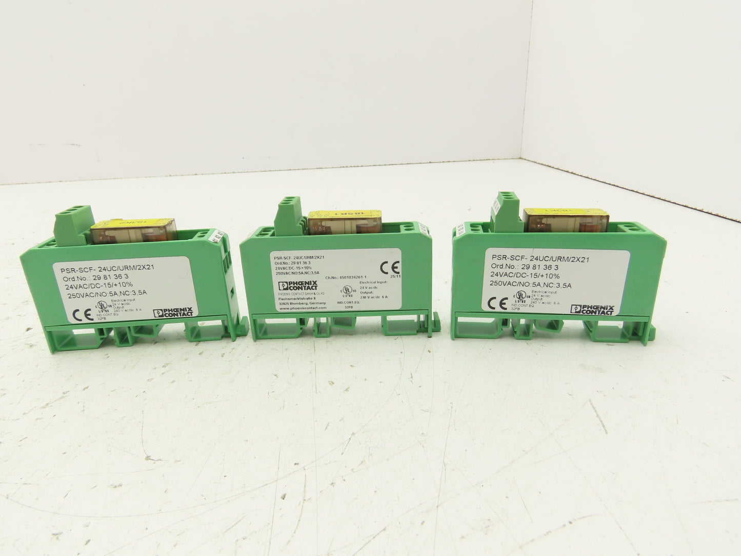 Phoenix Contact PSR-SCF-24UC/URM/2X21 Coupling Relay 24V 250VAC 5A Lot of 3