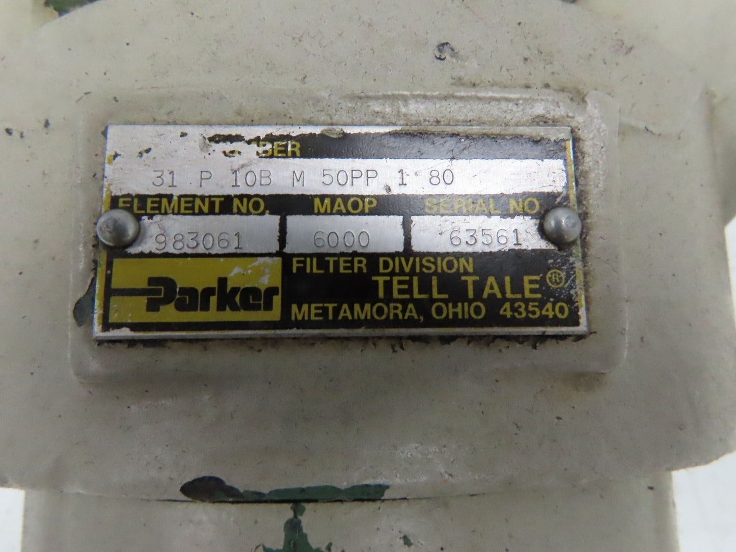 Parker 31P10BM50PP180 / 983061 Tell Tale Hydraulic Filter 6000 PSI