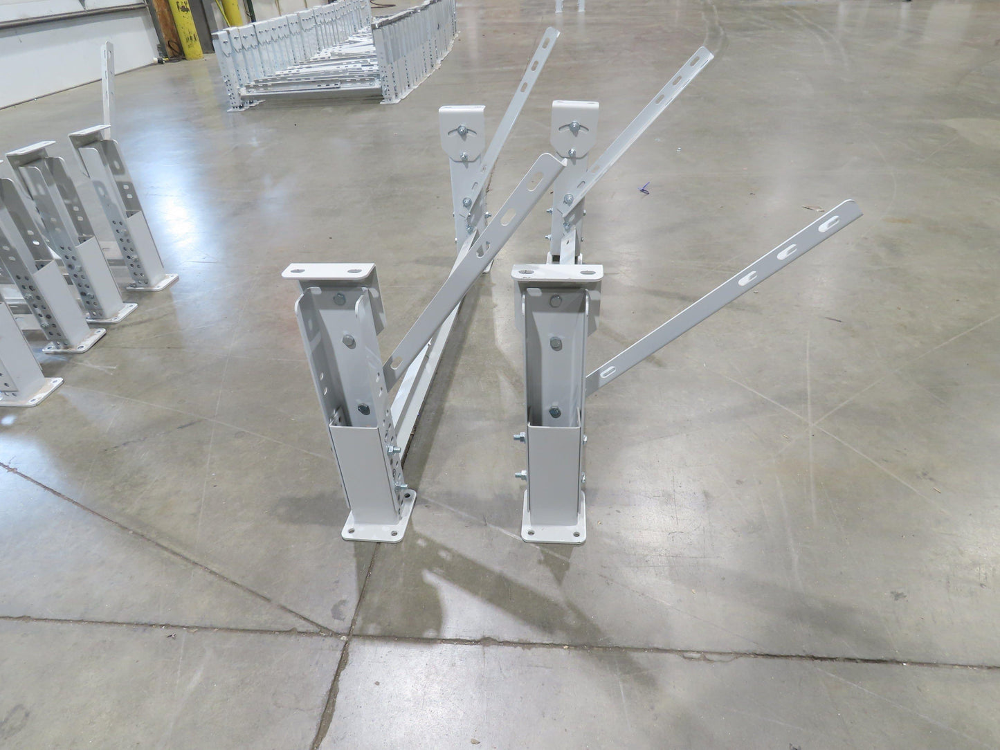 ConveyX Roller Conveyor Leg Support 39.5"W 16-20"H (Fits 42" Frame) Lot of 2
