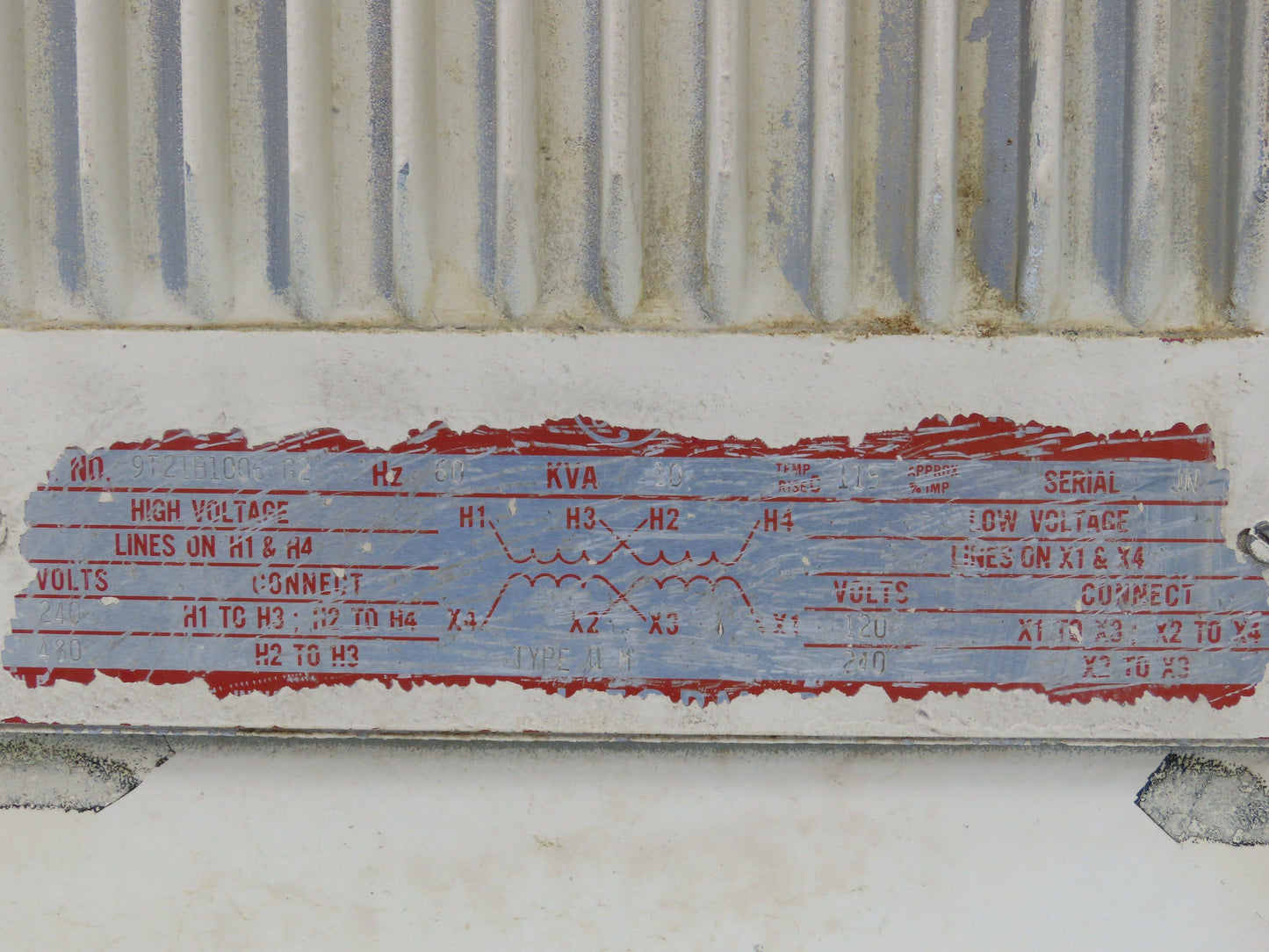 GE 9T21B1006G2 Stepdown Power Transformer 10kva 1Ph HV 240/480 LV 120/240