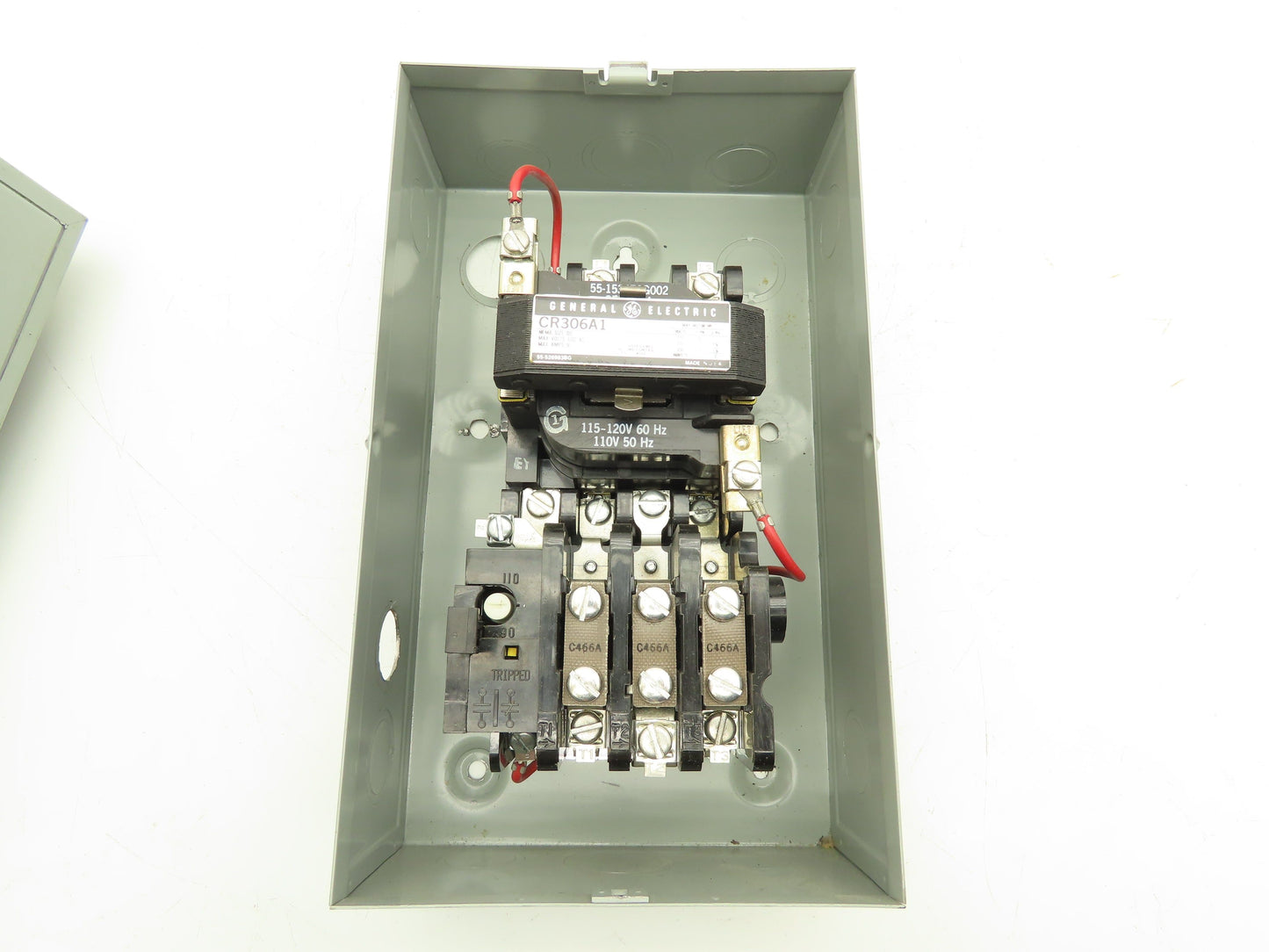 GE CR306A1 Magnetic Motor Starter 600V NEMA 00 Enclosure 3 Pole 9 Amp 120V Coil