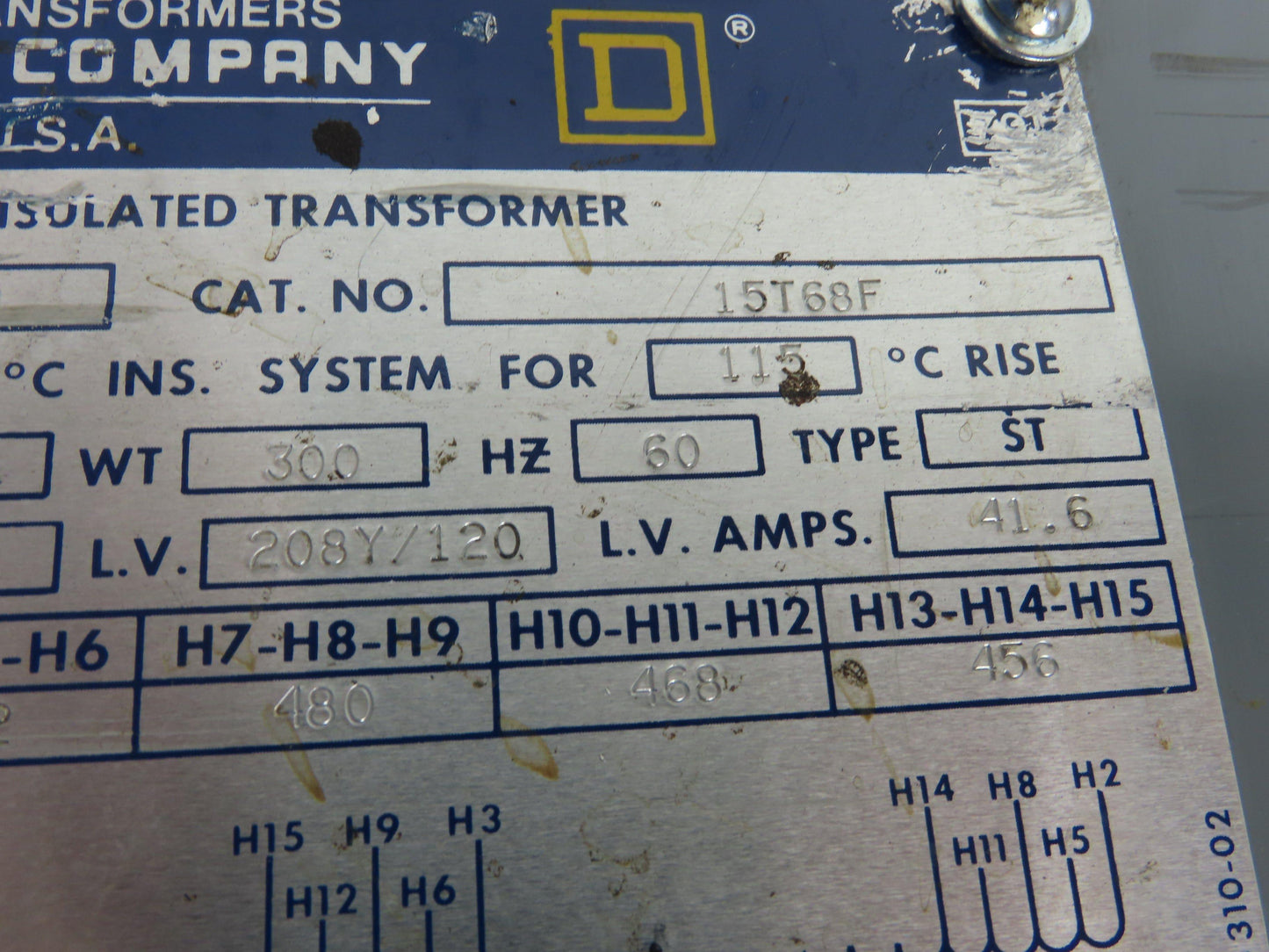 Square D 32749-17145-001 Stepdown Transformer 15 kVA 3Ph HV 480V LV 208Y/120