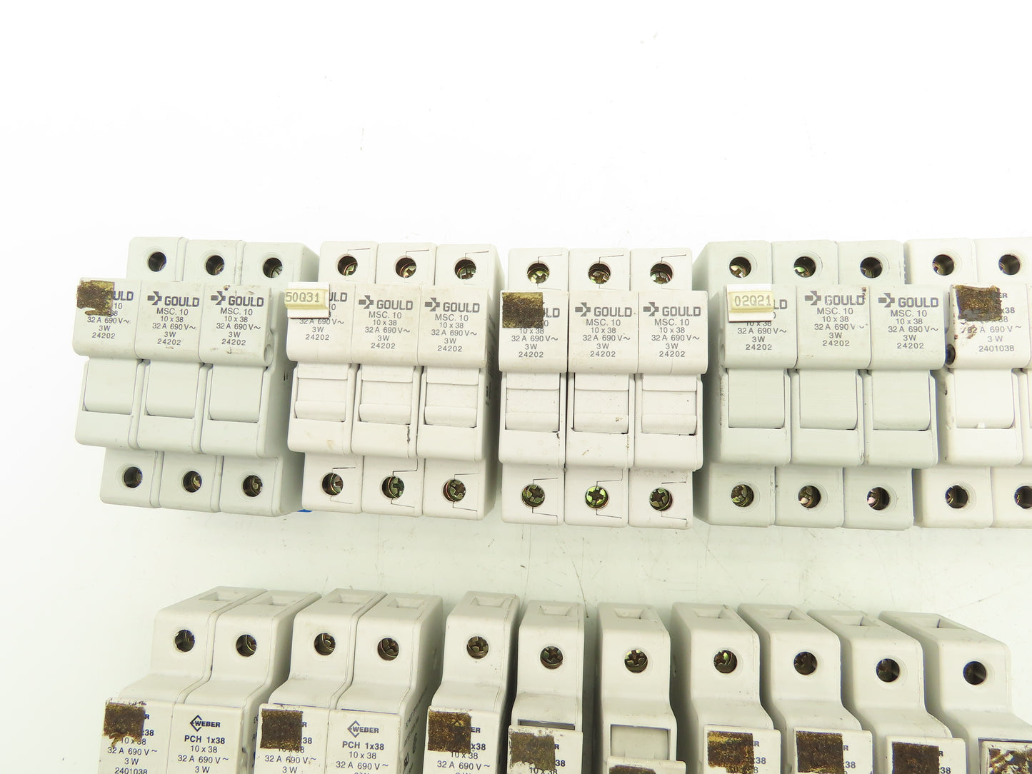 Gould Weber 10x38 Fuse Holder 1PH 2PH 3PH Mixed 600V 30A Lot of 17