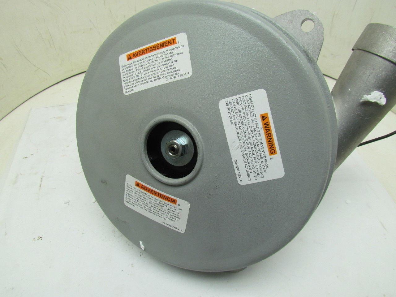 Ametek 122207-18 2-Stage 1-Speed Vacuum Motor/Blower Tangential 24VDC 130 CFM