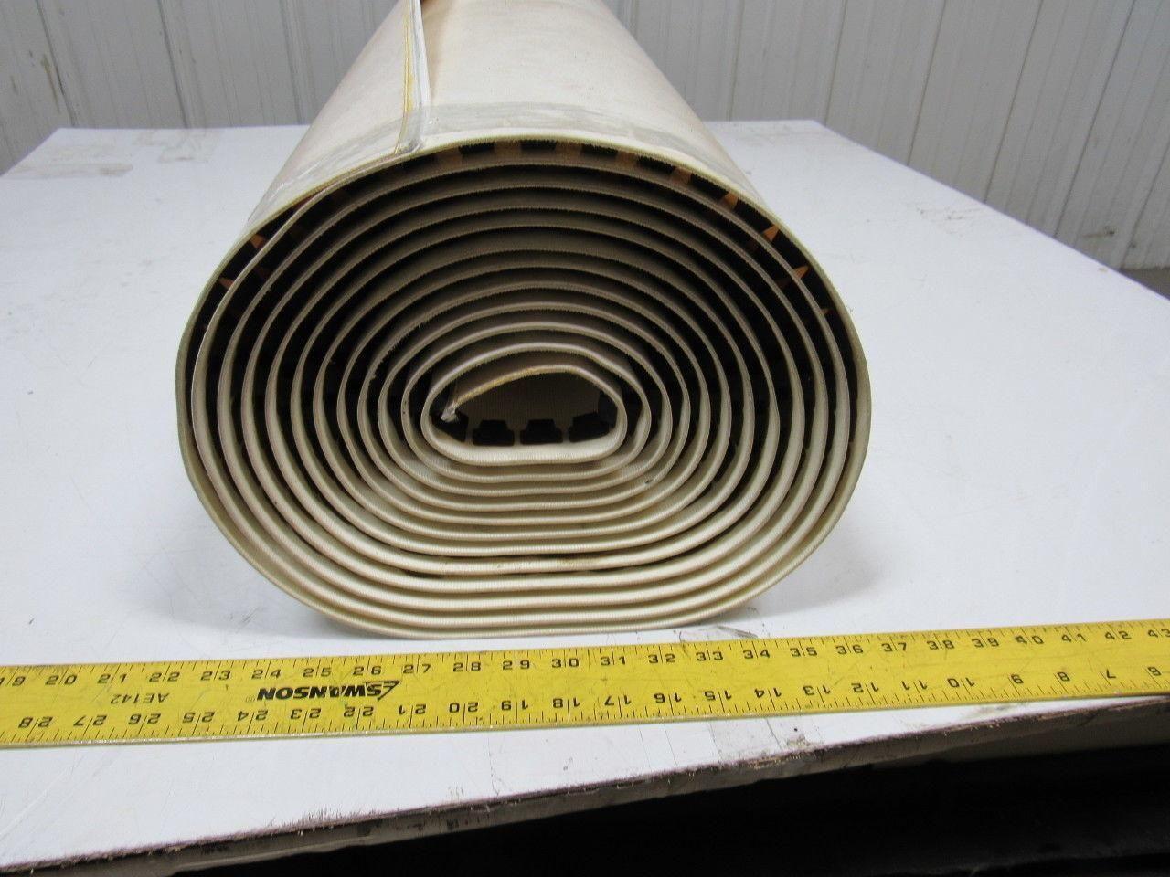 1-Ply Smooth Nylon Backed V Guide white Conveyor Belt 23' 9-1/4" X 43.5"