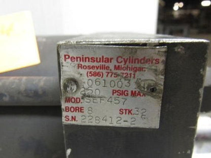Peninsular  Pneumatic Air Cylinders SEF457 8" Bore 32" Stroke  1-3/4" Dia Rod