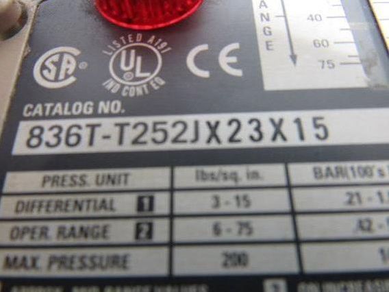 A-B Allen Bradley 836T-T252JX23X15 Style T Pressure Control