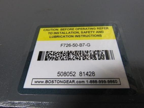 Boston Gear F26-50-B7-G Worm Gear Speed Reducer 50:1 56C  Quill In/ 1-1/8" Out