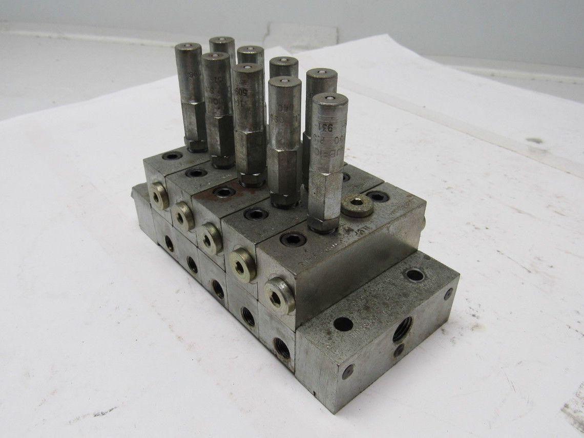 Lubriquip MSP-10T 5 Port Modular Divider Valve Assembly 1/8" Ports 3500 PSI