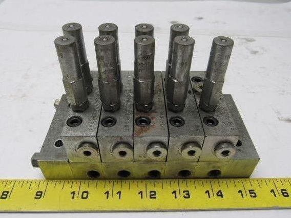 Lubriquip MSP-10T 5 Port Modular Divider Valve Assembly 1/8" Ports 3500 PSI