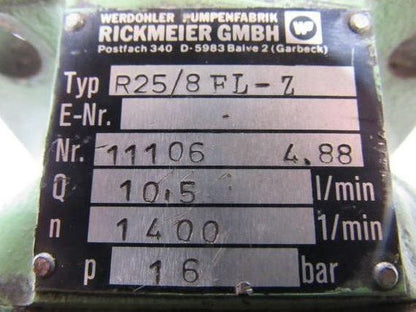 Rickmeier R25/8 FL-Z Hydraulic Gear Pump