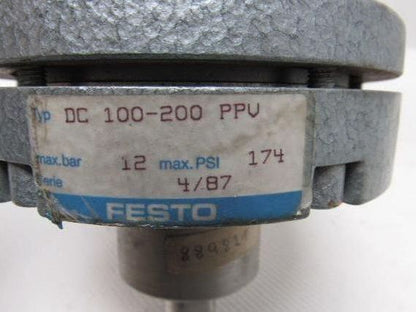 Festo DC 100-200PPV 100mm Bore 200mm Stroke Pneumatic Cylinder 12 Bar 145PSI